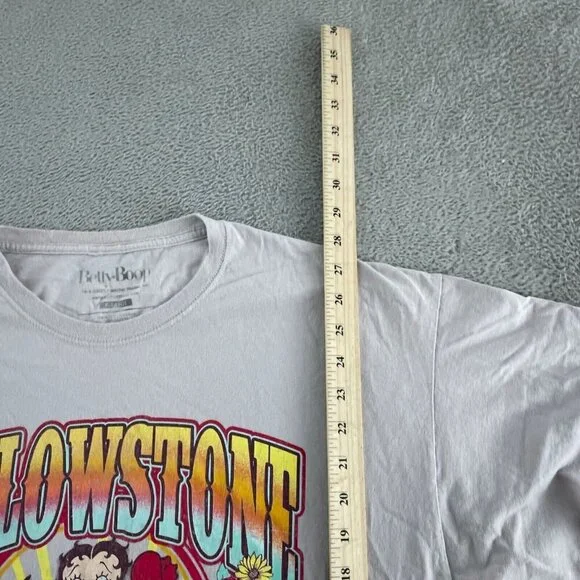 Betty Boop Yellowstone Ranch Graphic Tee X-Large White Cotton 5931 - Picture 5 of 8